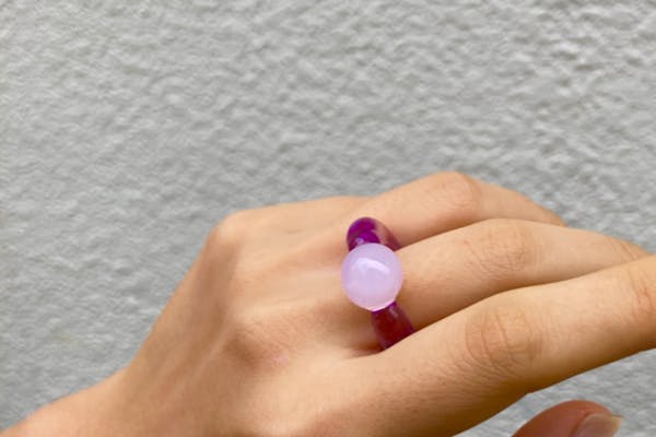 ガラス作家　オカベマキコ さん　シャボン玉リング　指輪　リング ガラス作家 オカベマキコ さん シャボン玉リング 指輪 リ