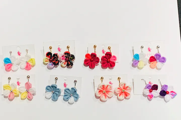 京都市 かんざし ピアス イヤリング作り つまみ細工or樹脂玉で作る手作りアクセサリー アソビュー