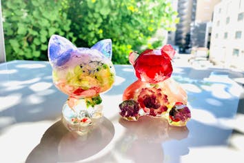 固まるハーバリュウム♡お花の木置き物 宮城・仙台・ハーバリウム】固まるハーバリウムを作ろう！クマさん or