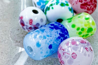 徳利とトンボ玉 潮だまり＆ベニテングタケ..Glass2H | 彩元堂：増永元 official site