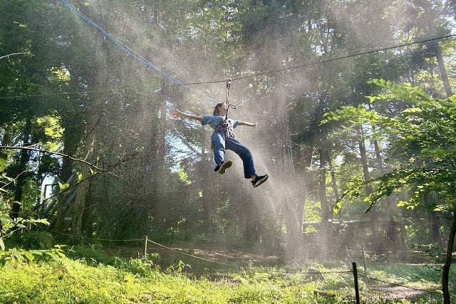 【千葉・千葉市・アスレチック】夏季期間コース上にミスト設置中！身長110cmから楽しめるキャノピーコース（約80分）