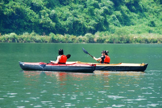 【岡山・奥津湖・カヌー】みずの郷「奥津湖」でカヌー体験をしよう！
