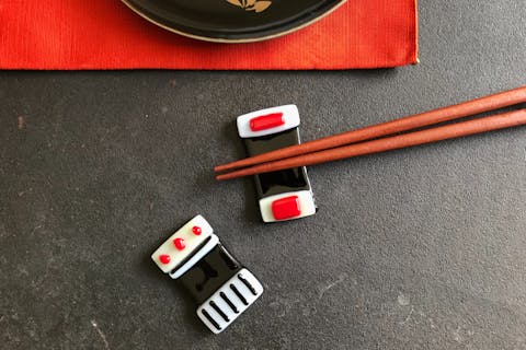 【京都・西陣・ガラス細工】フュージングガラスの箸・スプーン置き（2個）