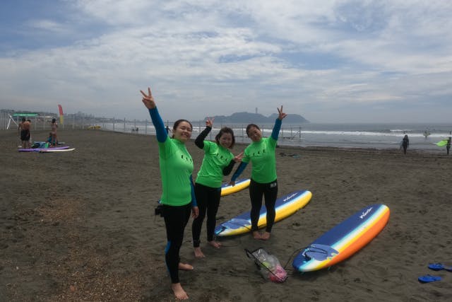 【サーフィンスクール＆自由練習（レンタル）】神奈川・鵠沼海岸（2時間～7時間）