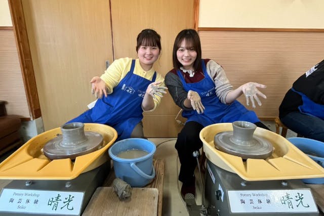 【愛知・常滑・陶芸教室】電動ろくろ60分レギュラーコース！初めての方におすすめ・当店一番人気・50種類からお好きな色を選べる（焼成費・加工費全て込み！）