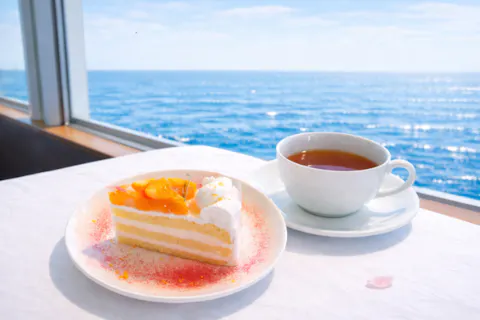 【兵庫・神戸・クルージング】ティークルーズ 14:45出航「オリジナルケーキセット」フリーソフトドリンク付き