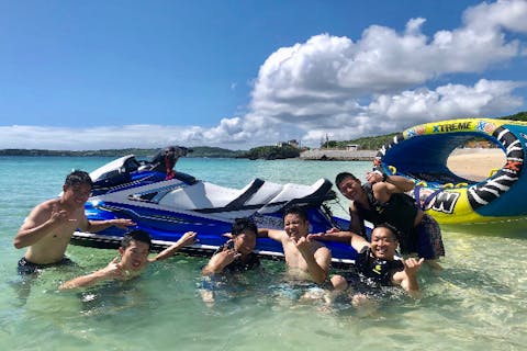 【沖縄・本部町・マリンスポーツ4種】スピード感が爽快！ジェットスキーセットコース