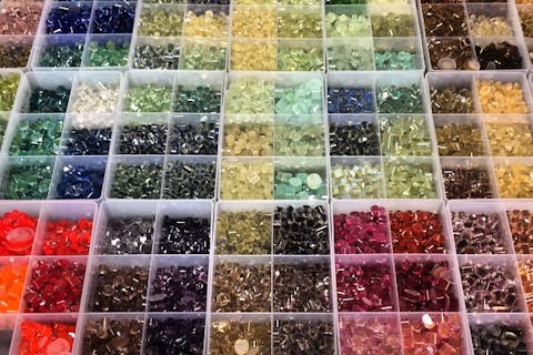 東京・大森・ガラス工芸】カラフルで可愛い！脚付の長角皿・丸皿