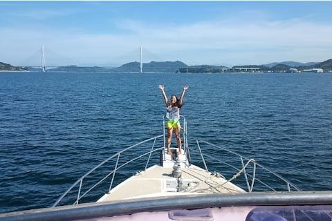 【愛媛・今治・クルージング】海上から星空や月を眺めよう！ナイトクルージング1時間