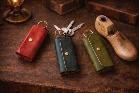 【茅ヶ崎・レザークラフト体験】 初心者でも安心｜イタリアンレザーのキーケース作り