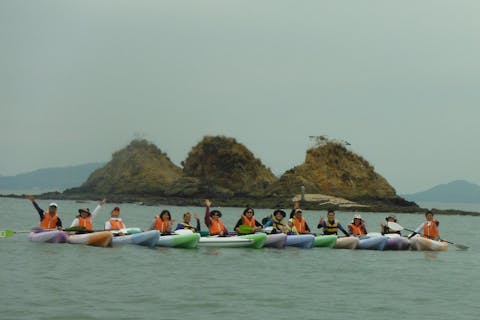 【岡山・浅口・シーカヤック】無人島へのツーリング！瀬戸内の多島美を堪能！シーカヤック3時間コース