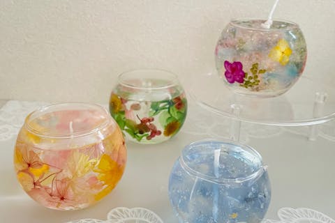 【京都駅から15分】透明感のあるバブルキャンドル　飾っても火を灯しても可愛いキャンドル