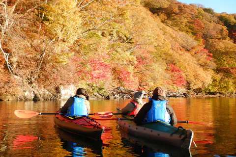 【紅葉・栃木・日光・中禅寺湖カヤック】〔朝凪7:30〕鏡のような朝の湖・写真データ全カット付き