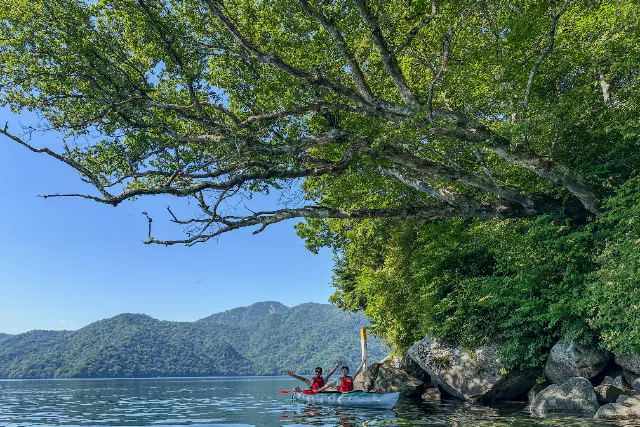 【栃木・日光・中禅寺湖カヤック】〔朝凪7:30〕鏡のような朝の湖・写真データ全カット付き