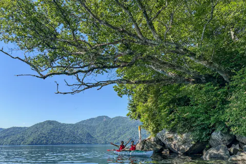【栃木・日光・中禅寺湖カヤック】〔朝凪7:30〕鏡のような朝の湖・写真データ全カット付き