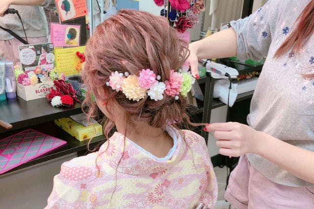 京都 祇園 浴衣レンタル 着付けもヘアも全てお任せ 浴衣レンタル