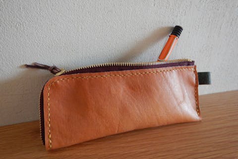 【大阪・東大阪・レザークラフト】初めてでも綺麗に作れる！L型ペンケース1個