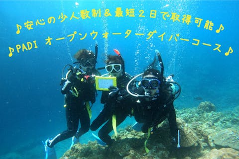 【1名参加可！ダイビングライセンス取得】最短2日！PADIオープンウォーターダイバーコース