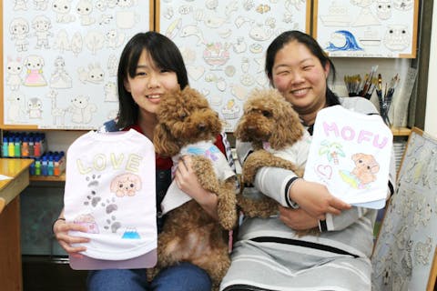 【静岡・伊東・伊豆高原】ワンちゃんも参加OK！手描きワンコTシャツ作り（1着）1～2時間で完成《当日お持ち帰り》