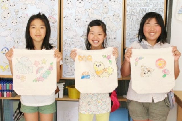 【静岡・伊東・手作りトートバッグ】小さなお子さまもご参加OK！手描きトートバッグ作り
