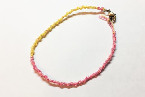 【京都府・京都市・手作りブレスレット】＜京素材・伝統工芸素材＞和モダンがかわいい金銀糸の「一連ミサンガ」作り体験（1個）