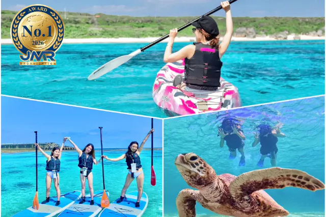 【宮古島/1日/送迎可】SUP/カヌー＆ウミガメシュノーケリング！当日予約OK｜高画質写真・送迎・機材込み＜予約特典あり＞