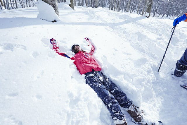 【秋田・仙北・スノーシュー】新雪広がるブナの森で自然を満喫！スノーシュー体験