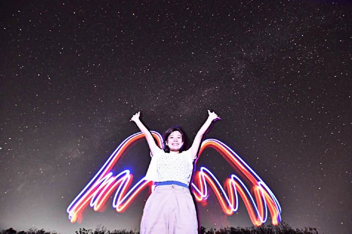 沖縄 石垣島 ナイトツアー 特別な一枚 ペンライトアート 星空観賞フォトツアー アソビュー