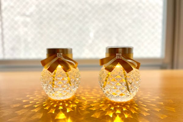 宮城・仙台・手作り雑貨】優しい灯りに癒やされる香水瓶型ソーラー
