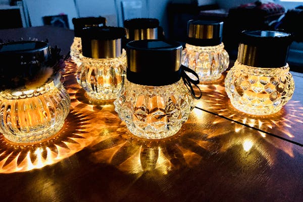 宮城・仙台・手作り雑貨】優しい灯りに癒やされる香水瓶型ソーラー