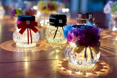 宮城・仙台・手作り雑貨】優しい灯りに癒やされる香水瓶型ソーラー