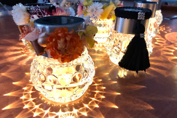 宮城・仙台・手作り雑貨】優しい灯りに癒やされる香水瓶型ソーラー