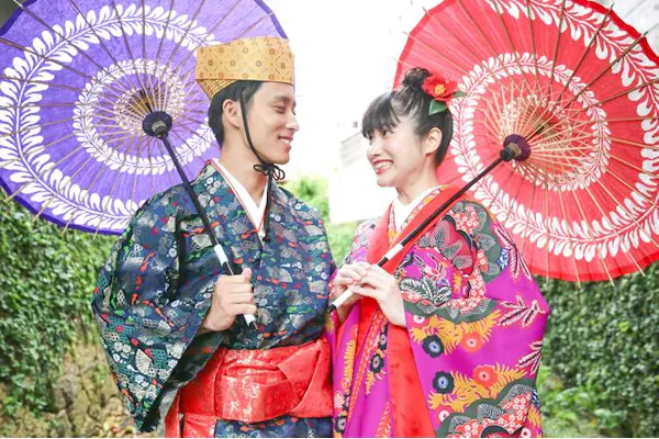 沖縄・那覇・琉装】－舞踊風着付け－ヒラヒラ伝統衣装がカワイイ