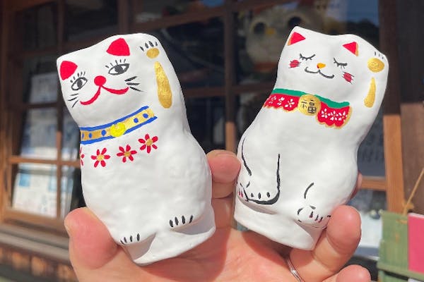 尾道 招き猫木札、陶板福石猫5点 希少品 広島・尾道・絵付け】福を