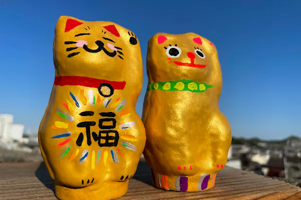 広島・尾道・絵付け】福を呼ぶかわいいオブジェ！まねき猫に自由に絵