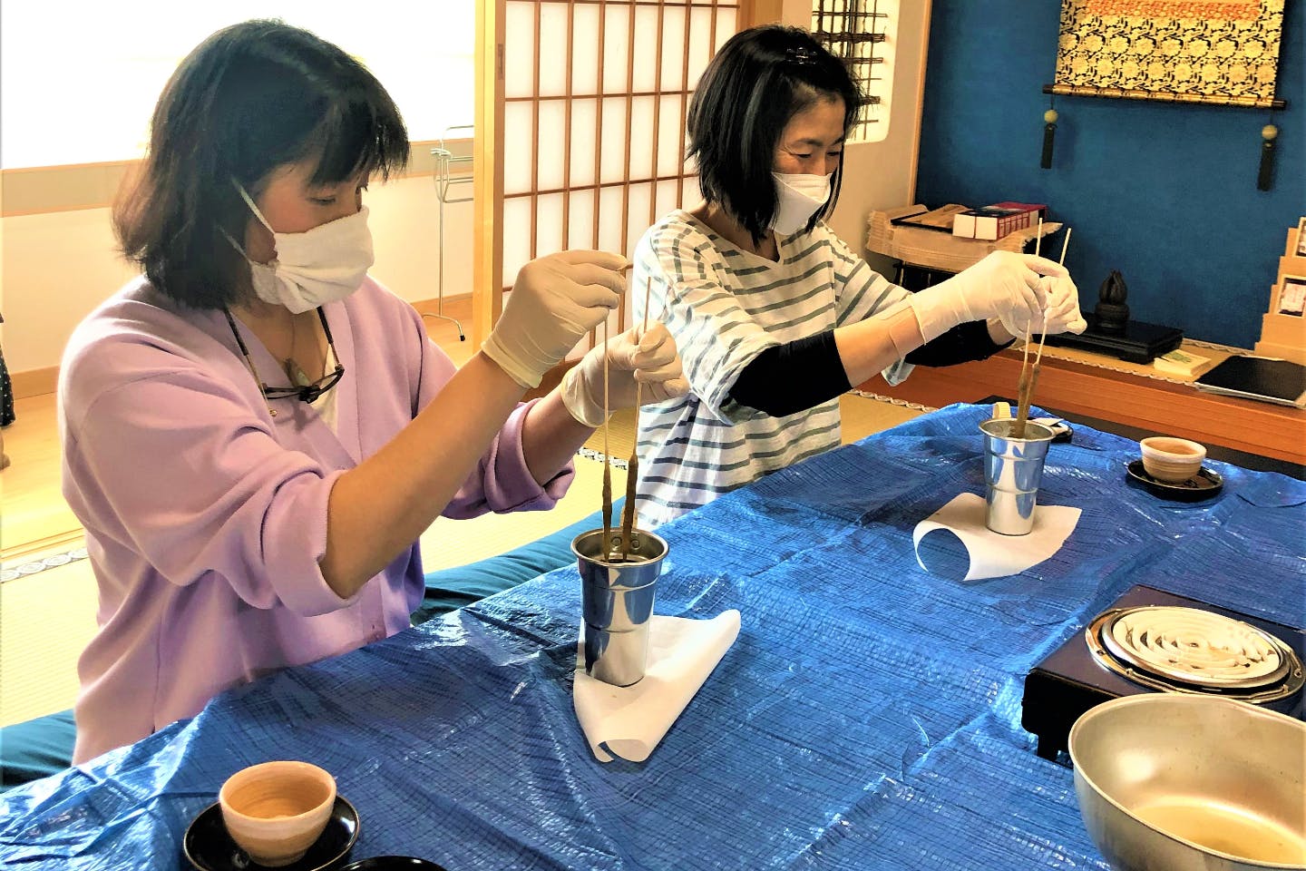 【山口・長門・日本の伝統文化】日本古来のろうそくを作ろう。精進料理付きプラン