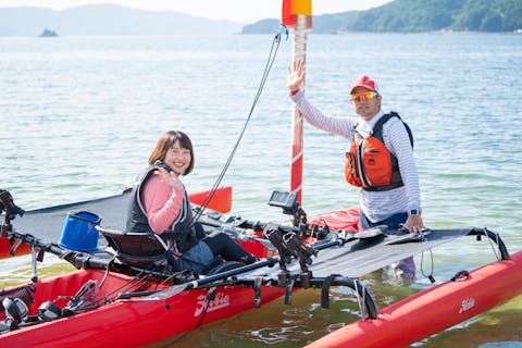 カヤック大好き 山口・周防大島・カヤック】美味しいランチ付き 穏やかな瀬戸内の海を
