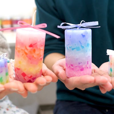 佐賀・鳥栖・手作りキャンドル】初心者も楽しい!モザイクチップ 佐賀・鳥栖・手作りキャンドル】初心者も楽しい!モザイクチップ