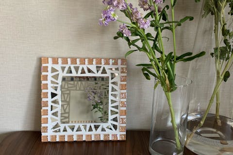 【愛知・名古屋・手作り雑貨】インテリアにぴったり！モザイクミラーSサイズ（1個）