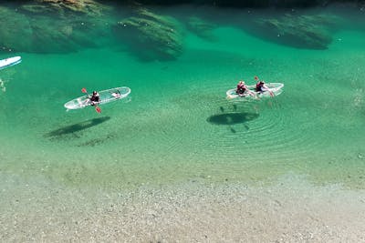 高知・仁淀川最上流】クリアカヤック宙船（そらふね）体験／スイーツ付