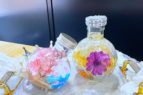 藤沢でハーバリウム体験♪映え作品が作れる、デートにもオススメ、当日お持ち帰りOK、アクセス◎