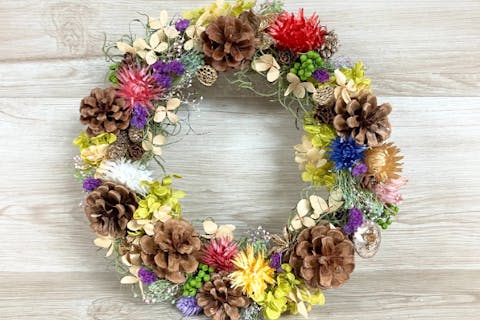 【東京・日本橋・手作りリース】季節のイベントを盛り上げるリース作り【直径20cm】