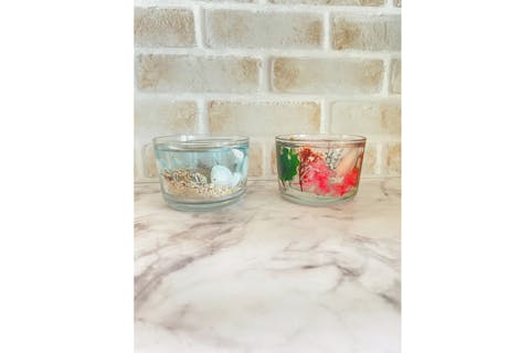 【茨城・古河・手作りキャンドル】涼感溢れる。ジェルキャンドルホルダー制作（1個）