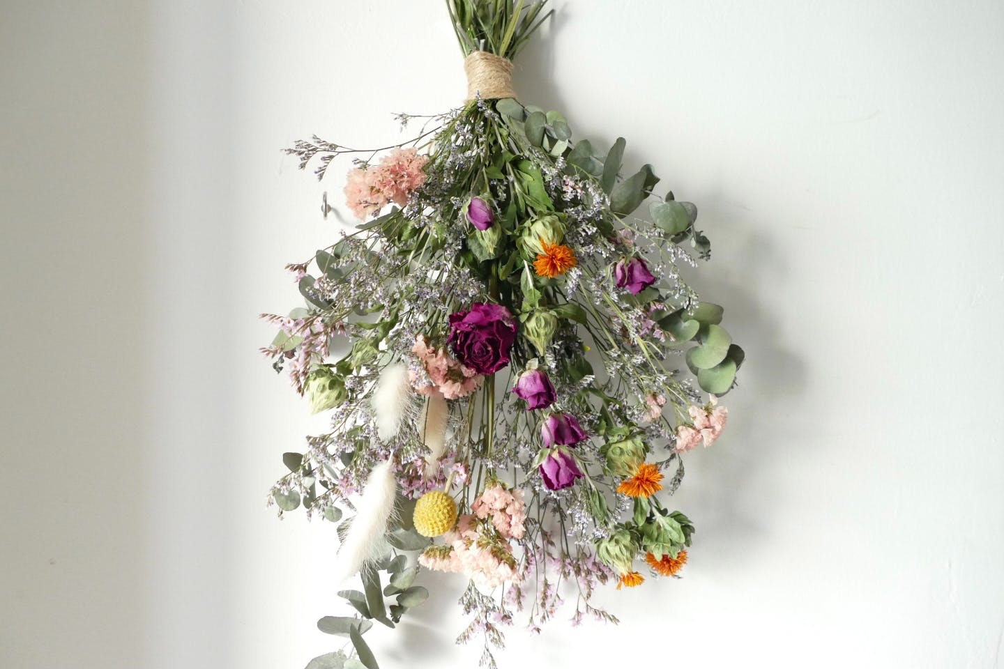 【愛知・岡崎・ドライフラワーアレンジメント】壁に飾る花束スワッグ作り体験！1個