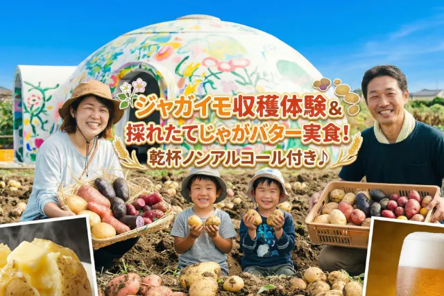 【埼玉×農業体験】ジャガイモ収穫体験＆採れたてじゃがバター実食！ノンアルコール付き