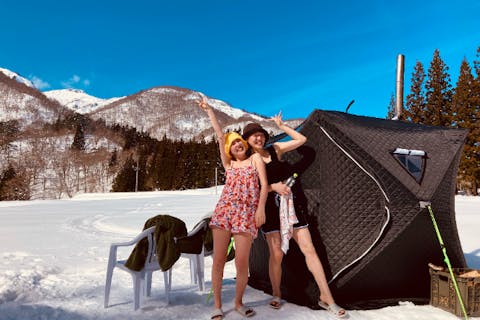 【岐阜・白川郷・サウナ】 豪雪地帯「白川郷」でプライベートな雪中サウナ