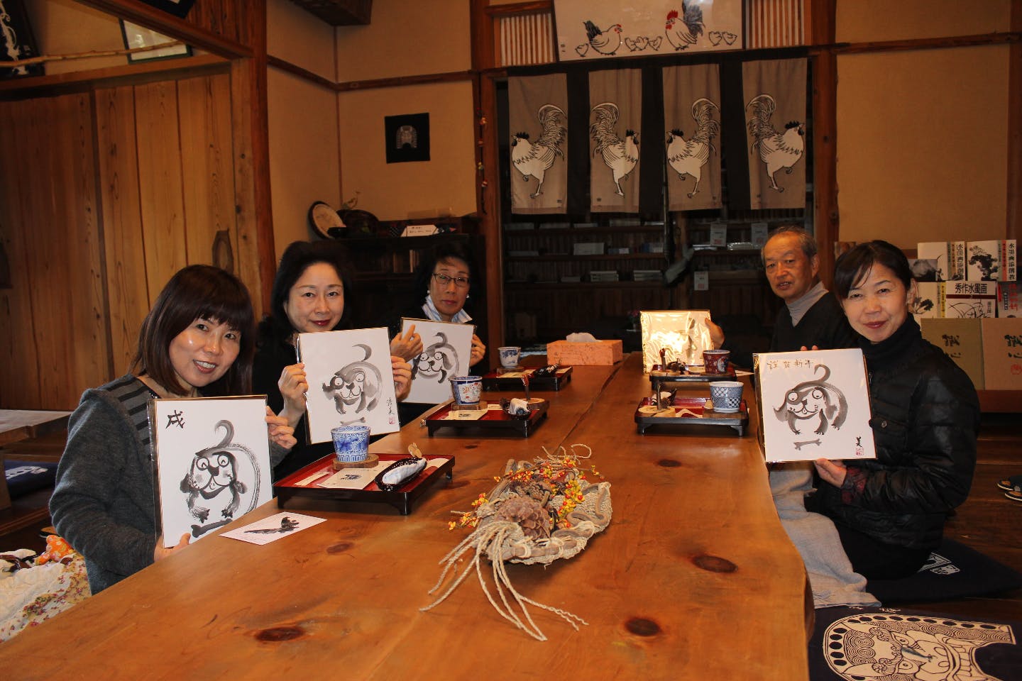 【静岡・菊川・絵画教室】楽しさと癒やしの水墨画体験。自分だけの手拭い作り（1枚）