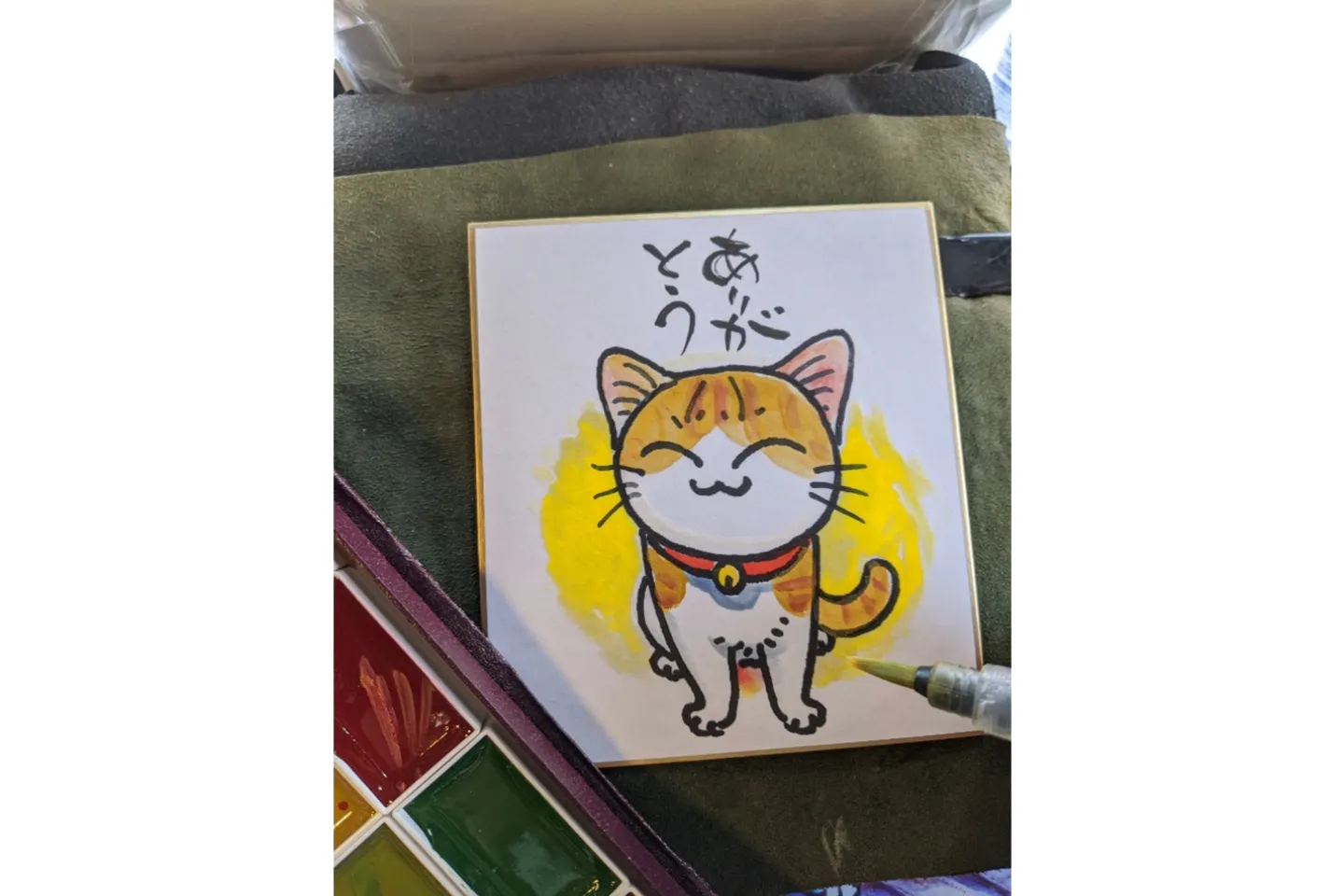 猫 絵 33番 一生懸命「yufu猫」｜絵画