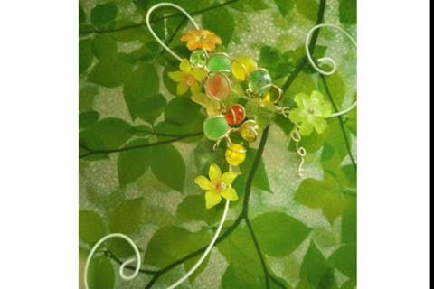 【千葉県・千葉市・手作り雑貨】ビー玉を使ったマーブルアートのインテリア（1個）