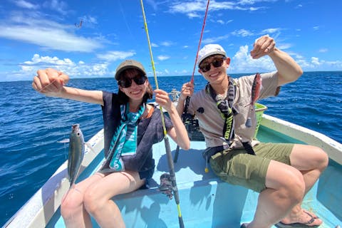 【沖縄・石垣島】水牛車とレンタサイクルセットの大物釣り＆観光プラン！竹富島下船でスムーズな観光が可能！